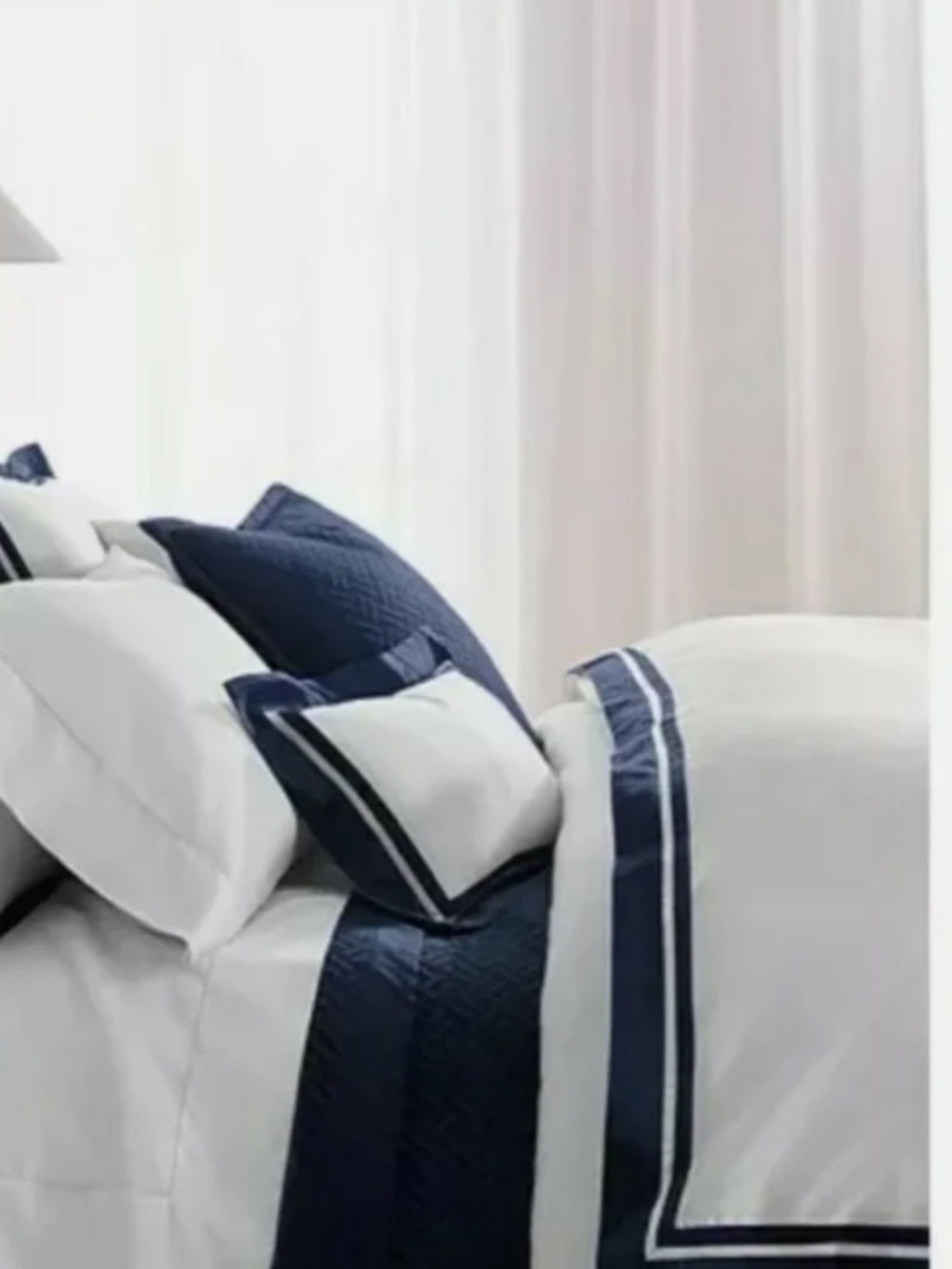 New Ralph Lauren Bowery King Frame Duvet Cover Polo Navy Sateen Cotton MSRP $470